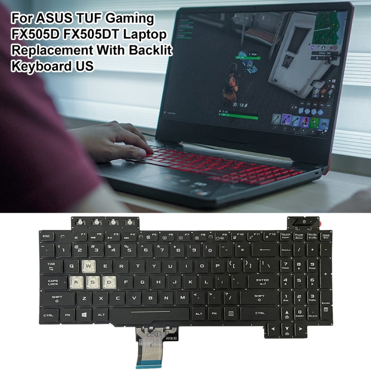 For Asus Gaming FX505D FX505DY FX505DD US Version Backlight Laptop Keyboard(Black) - Asus Spare Parts by buy2fix | Online Shopping UK | buy2fix