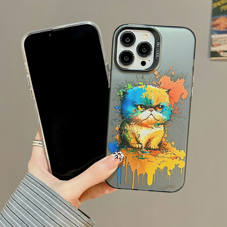 For iPhone 15 Pro Max Cute Animal Pattern Series PC + TPU Phone Case(Totoro) - iPhone 15 Pro Max Cases by buy2fix | Online Shopping UK | buy2fix