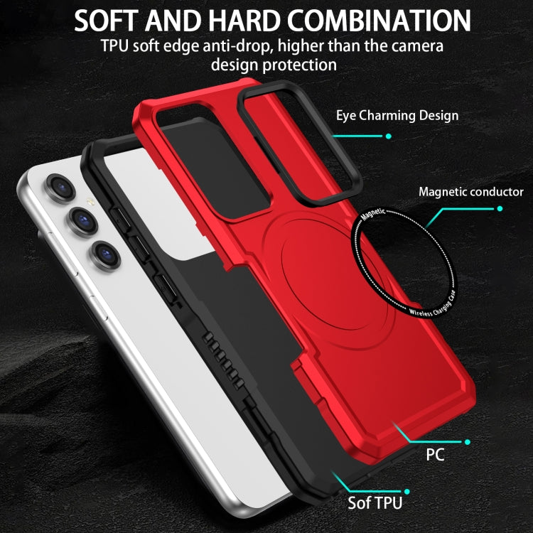 For Samsung Galaxy S23 FE MagSafe Shockproof Armor Phone Case(Red) - Galaxy S23 5G Cases by buy2fix | Online Shopping UK | buy2fix