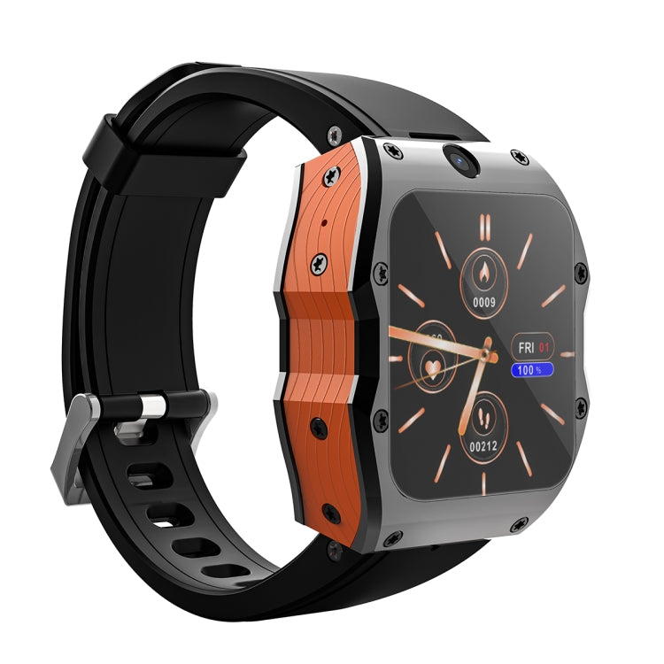 Model X 1.99 inch IP68 Waterproof Android 9.0 4G Dual Cameras Ceramics Smart Watch, Specification:4GB+128GB(Black Orange) - Android Watch by buy2fix | Online Shopping UK | buy2fix