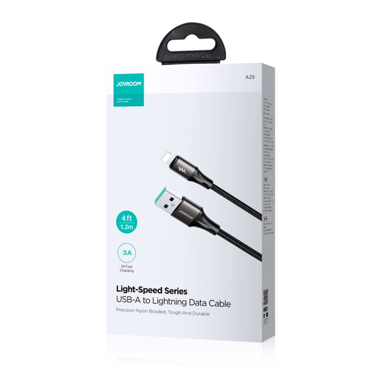 JOYROOM SA25-AL3 3A USB to 8 Pin Fast Charge Data Cable, Length:1.2m(Black) - Normal Style Cable by JOYROOM | Online Shopping UK | buy2fix