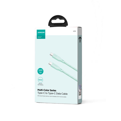 JOYROOM SA34-CC3 60W USB-C/Type-C to USB-C/Type-C Fast Charge Data Cable, Length: 1m(Green) - USB-C & Type-C Cable by JOYROOM | Online Shopping UK | buy2fix