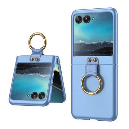 For Motorola Razr 40 Ultra GKK Ultra-thin PC Ring Holder Phone Case(Blue) - Motorola Cases by GKK | Online Shopping UK | buy2fix