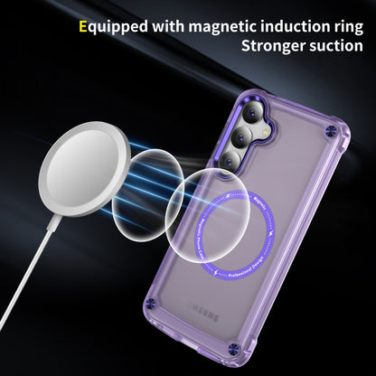 For Samsung Galaxy S24+ 5G Skin Feel TPU + PC MagSafe Magnetic Phone Case(Transparent Purple) - Galaxy S24+ 5G Cases by buy2fix | Online Shopping UK | buy2fix
