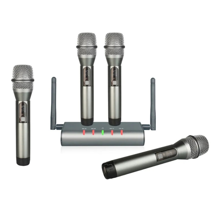 XTUGA U-F4600 Professional 4-Channel UHF Wireless Microphone System with 4 Handheld Microphone(AU Plug) - Microphone by XTUGA | Online Shopping UK | buy2fix