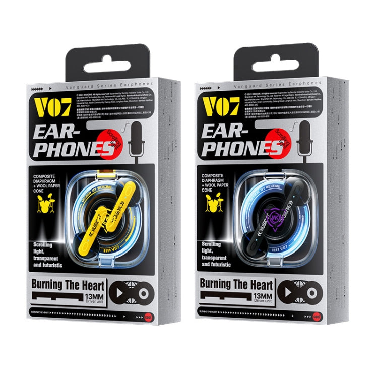 WK V07 Vanguard Series Starshards Wireless Bluetooth Earphone(Yellow) - Bluetooth Earphone by WK | Online Shopping UK | buy2fix