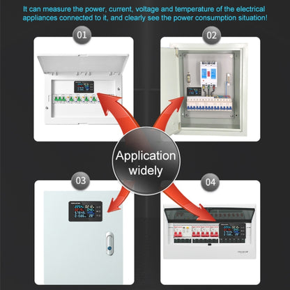 KWS-AC301L-20A 50-300V AC Digital Current Voltmeter with 485 Communication(Black) - Current & Voltage Tester by buy2fix | Online Shopping UK | buy2fix