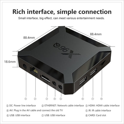 X96Q HD 4K Smart TV Box without Wall Mount, Android 10.0, Allwinner H313 Quad Core ARM Cortex A53 , Support TF Card, HDMI, RJ45, AV, USBx2, Specification:1GB+8GB - Consumer Electronics by buy2fix | Online Shopping UK | buy2fix