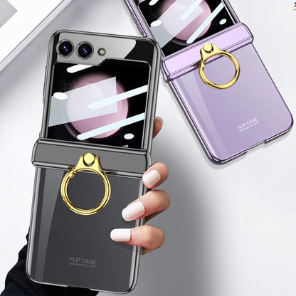 For Samsung Galaxy Z Flip5 GKK Magnetic Folding Phantom Rotary Phone Case with Ring Holder(Purple) - Galaxy Z Flip5 Cases by GKK | Online Shopping UK | buy2fix