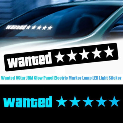 EL Luminous Car Stickers Cold Light Car Stickers Car Luminous Pattern Decoration(Wanted White) - Decorative Sticker by buy2fix | Online Shopping UK | buy2fix