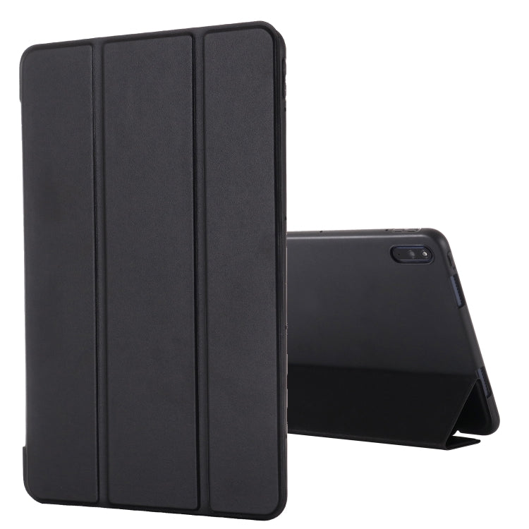 For Huawei Matepad 10.4 GEBEI Shockproof Horizontal Flip Leather Case with Three-folding Holder(Black) - Huawei by GEBEI | Online Shopping UK | buy2fix