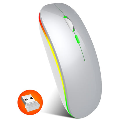 HXSJ M40 2.4GHZ 800,1200,1600dpi Third Gear Adjustment Colorful Wireless Mouse USB Rechargeable(Silver) - Wireless Mice by HXSJ | Online Shopping UK | buy2fix