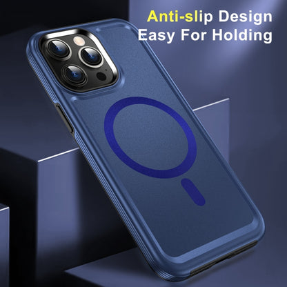 For iPhone 11 Shield Armor MagSafe TPU Hybrid PC Phone Case(Blue) - iPhone 11 Cases by buy2fix | Online Shopping UK | buy2fix