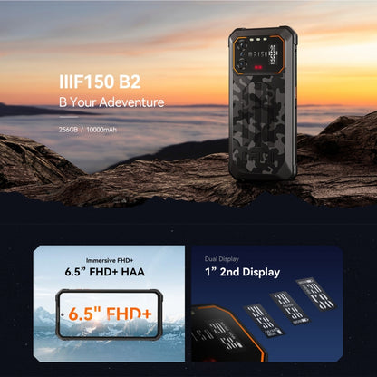 IIIF150 B2, IP68/69K / MIL-STD-810H, Side Fingerprint, Night Vision, 6.5 inch Android 13 UMS9230 Octa Core, Network: 4G, NFC, OTG 6GB+256GB(Black Orange) - Other by IIIF150 | Online Shopping UK | buy2fix