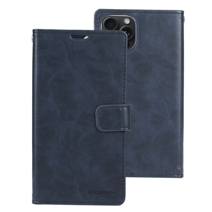 For iPhone 15 Pro Max GOOSPERY BLUE MOON Crazy Horse Texture Leather Phone Case(Dark Blue) - iPhone 15 Pro Max Cases by GOOSPERY | Online Shopping UK | buy2fix
