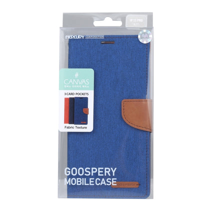 For iPhone 15 Pro Max GOOSPERY CANVAS DIARY Fabric Texture Flip Leather Phone Case(Blue) - iPhone 15 Pro Max Cases by GOOSPERY | Online Shopping UK | buy2fix