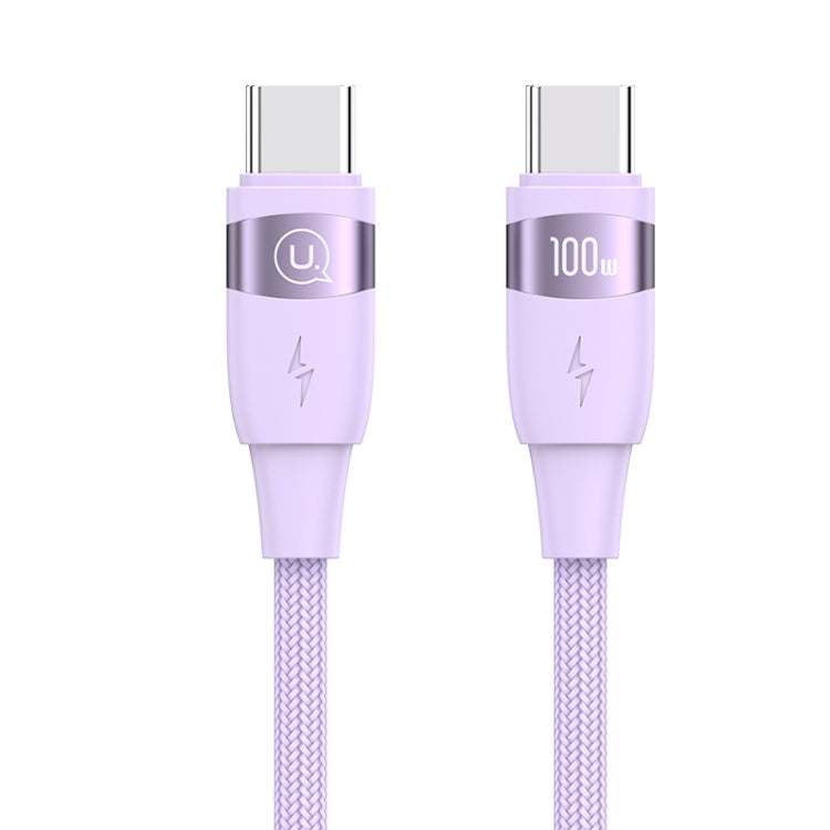 USAMS US-SJ632 U85 1.2m Type-C to Type-C PD100W Aluminum Alloy Fast Charging & Data Cable(Purple) - USB-C & Type-C Cable by USAMS | Online Shopping UK | buy2fix