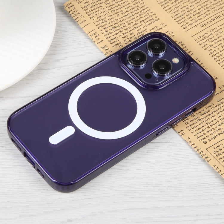 For iPhone 15 Pro GEBEI MagSafe Magnetic Transparent Phone Case(Purple) - iPhone 15 Pro Cases by GEBEI | Online Shopping UK | buy2fix