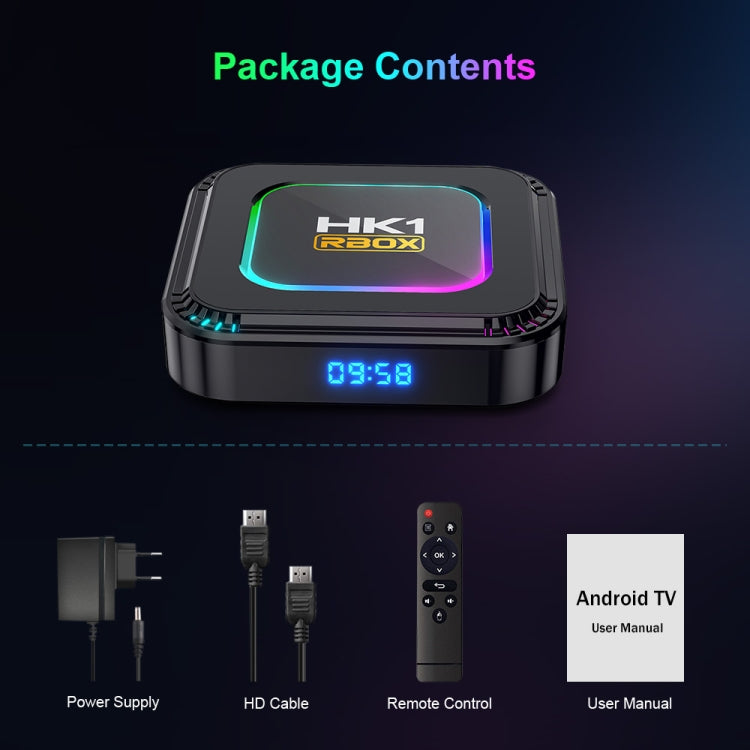 HK1 RBOX K8 8K Android 13.0 Smart TV Box with Remote Control, 4GB+32GB, RK3528 Quad-Core(EU Plug) - Others by buy2fix | Online Shopping UK | buy2fix