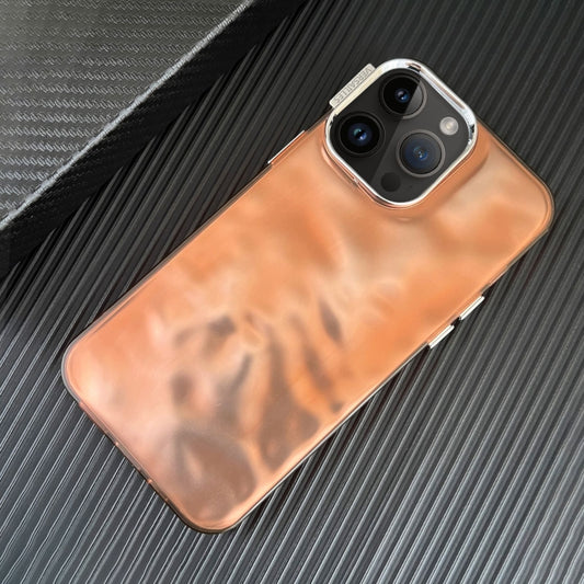 For iPhone 15 Pro Max 3D IMD Water Ripple TPU + Acrylic Electroplated Phone Case(Orange) - iPhone 15 Pro Max Cases by buy2fix | Online Shopping UK | buy2fix