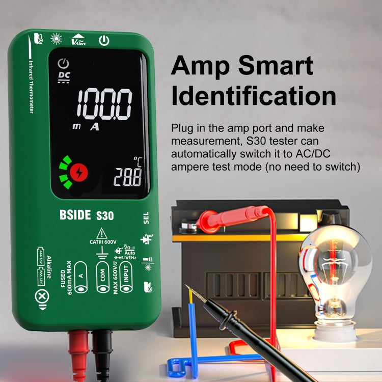 BSIDE S30 Smart Color Screen Infrared Temperature Measurement Multimeter(Red) - Digital Multimeter by BSIDE | Online Shopping UK | buy2fix