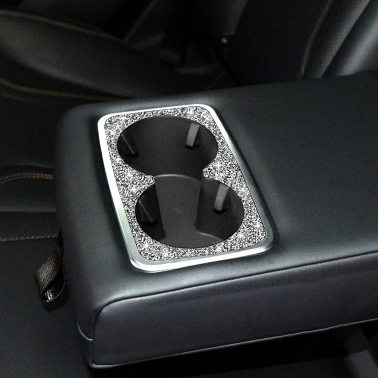 For Ford Mustang Mach E 2021 Car Rear Seat Cup Holder Frame Diamond Decorative Sticker - Car Interior Mouldings by buy2fix | Online Shopping UK | buy2fix