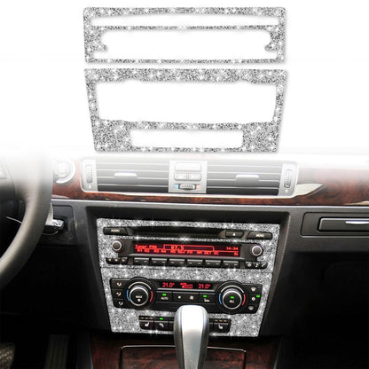 For BMW 3 Series E90 / E92 2005-2012 Car Aircondition CD Control Panel Basic Diamond Decorative Sticker - Car Interior Mouldings by buy2fix | Online Shopping UK | buy2fix