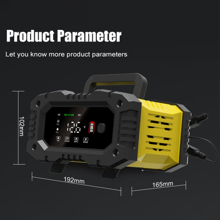 FOXSUR 12V / 24V 10A Portable Motorcycle Car Smart Battery Charger(US Plug) - Battery Charger by FOXSUR | Online Shopping UK | buy2fix