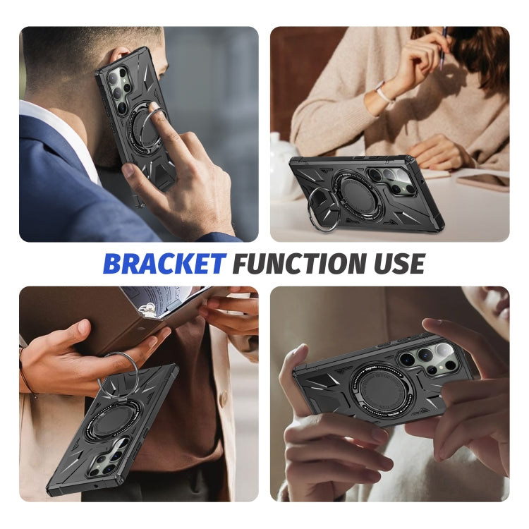 For Samsung Galaxy S23 5G MagSafe Magnetic Shockproof Phone Case with Ring Holder(Black) - Galaxy S23 5G Cases by buy2fix | Online Shopping UK | buy2fix