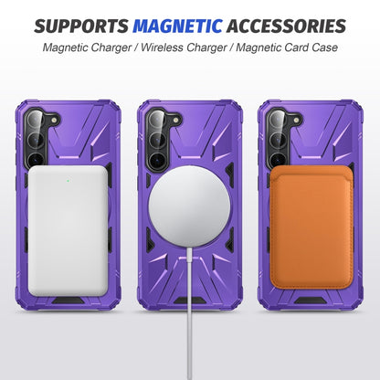 For Samsung Galaxy S24 5G MagSafe Magnetic Shockproof Phone Case with Ring Holder(Purple) - Galaxy S24 5G Cases by buy2fix | Online Shopping UK | buy2fix