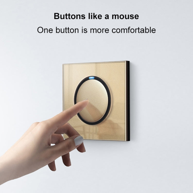 86mm Round LED Tempered Glass Switch Panel, Gold Round Glass, Style:One Billing Control - Switch by buy2fix | Online Shopping UK | buy2fix