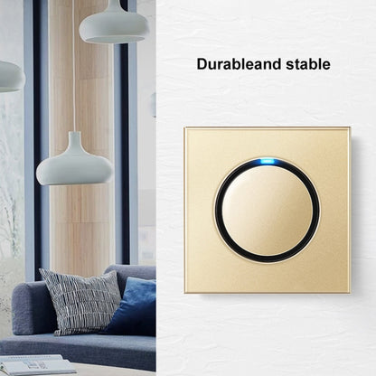 86mm Round LED Tempered Glass Switch Panel, Gold Round Glass, Style:One Billing Control - Switch by buy2fix | Online Shopping UK | buy2fix