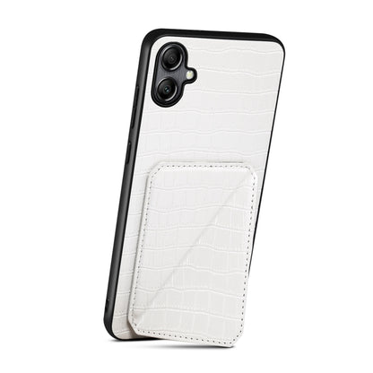 For Samsung Galaxy S23+ 5G Denior Imitation Crocodile Leather Back Phone Case with Holder(White) - Galaxy S23+ 5G Cases by Denior | Online Shopping UK | buy2fix