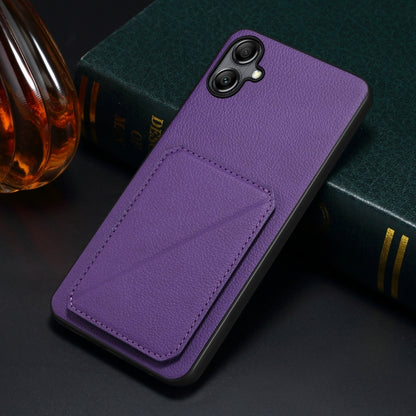 For Samsung Galaxy S23+ 5G Denior Imitation Calf Leather Back Phone Case with Holder(Purple) - Galaxy S23+ 5G Cases by Denior | Online Shopping UK | buy2fix