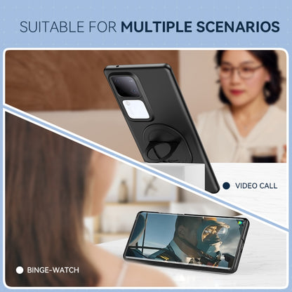 For vivo S18e Magsafe Hidden Fold Holder Full Coverage Shockproof Phone Case(Black) - vivo Cases by buy2fix | Online Shopping UK | buy2fix