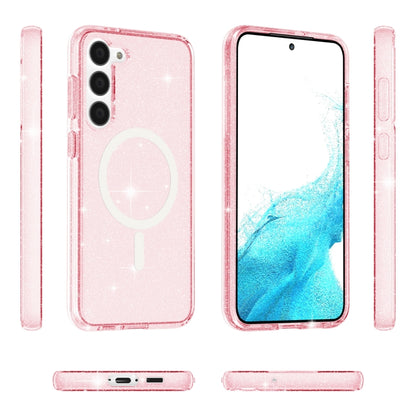 For Samsung Galaxy S24+ 5G Terminator Style Glitter Powder MagSafe Magnetic Phone Case(Pink) - Galaxy S24+ 5G Cases by buy2fix | Online Shopping UK | buy2fix