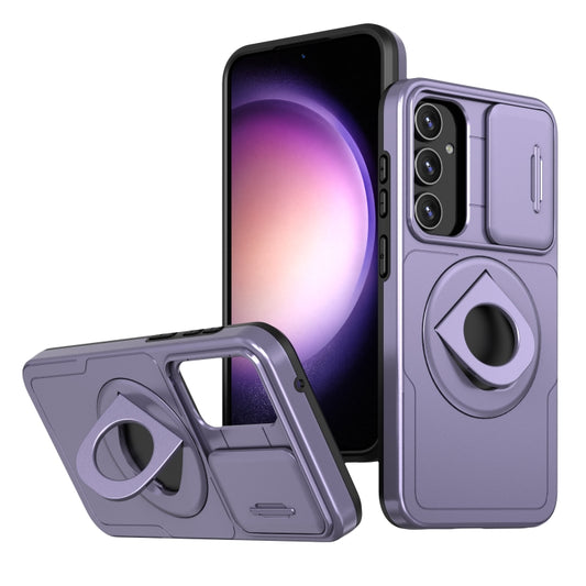 For Samsung Galaxy S23+ 5G Camshield MagSafe Ring Holder Armor Phone Case(Puple) - Galaxy S23+ 5G Cases by buy2fix | Online Shopping UK | buy2fix