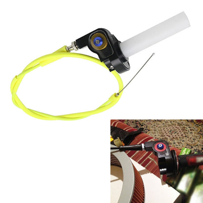 Off-road Motorcycle Modified 22mm Handle Throttle Clamp Hand Grip Big Torque Oil Visual Throttle Accelerator for with Cable(Gold with Yellow Throttle Cable) - Grips by buy2fix | Online Shopping UK | buy2fix