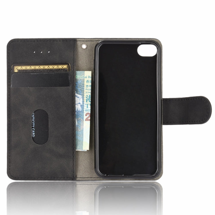 For iPod Touch 6 & 5 Solid Color Skin Feel Magnetic Buckle Horizontal Flip Calf Texture PU Leather Case with Holder & Card Slots & Wallet(Black) - More iPhone Cases by buy2fix | Online Shopping UK | buy2fix