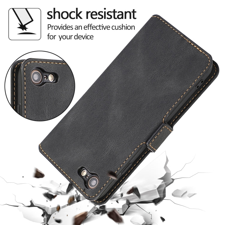 For iPhone SE 2022 / SE 2020 / 8 / 7 Retro Magnetic Closing Clasp Horizontal Flip Leather Case with Holder & Card Slots & Photo Frame & Wallet(Black) - iPhone SE 2022 / 2020 / 8 / 7 Cases by buy2fix | Online Shopping UK | buy2fix