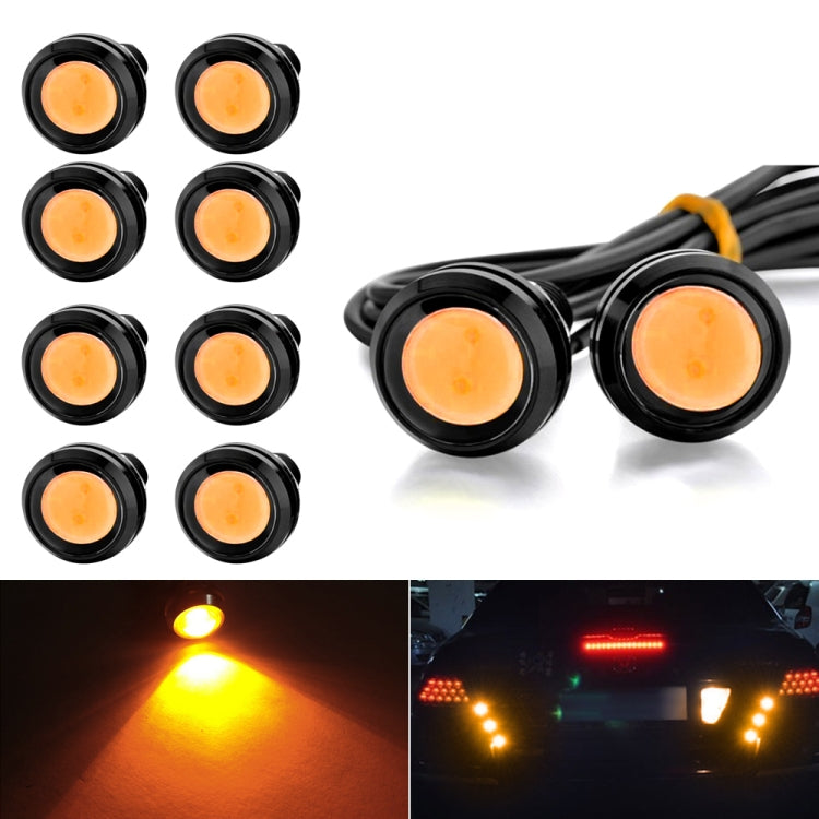 10 PCS 23mm 1.5W DC9-80V Motorcycle Eagle Eye Light Double Lens(Yellow Light) - Eagle Eye Lights by buy2fix | Online Shopping UK | buy2fix