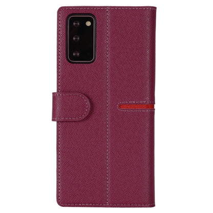 For Samsung Galaxy Note 20 GEBEI Top-grain Leather Horizontal Flip Protective Case with Holder & Card Slots & Wallet & Photo Frame(Wine Red) - Galaxy Note20 Cases by GEBEI | Online Shopping UK | buy2fix