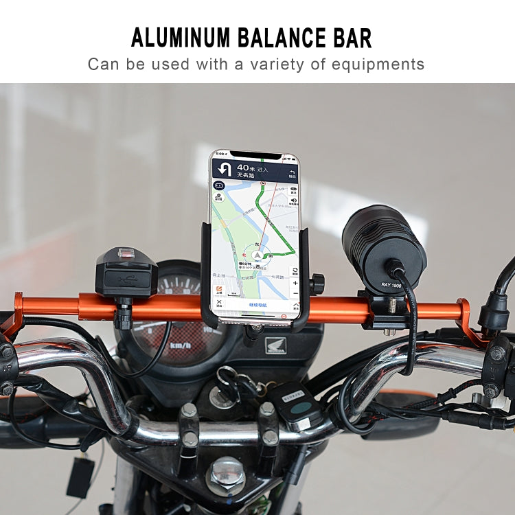 CS-859A5 Motorcycle Electric Vehicle Aluminum Alloy Extended Balance Bar Headlight Mobile Phone Bracket(Orange) - Others by buy2fix | Online Shopping UK | buy2fix