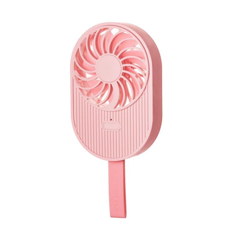 LLD-17 0.7-1.2W Ice Cream Shape Portable 2 Speed Control USB Charging Handheld Fan with Lanyard (Pink) - Consumer Electronics by buy2fix | Online Shopping UK | buy2fix