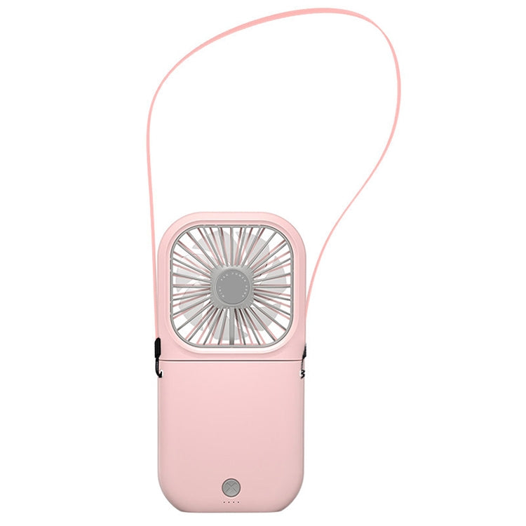 F20 Electroplating Handheld Fan Portable Desktop Folding Mute USB Hanging Neck Fan (Pink) - Electric Fans by buy2fix | Online Shopping UK | buy2fix