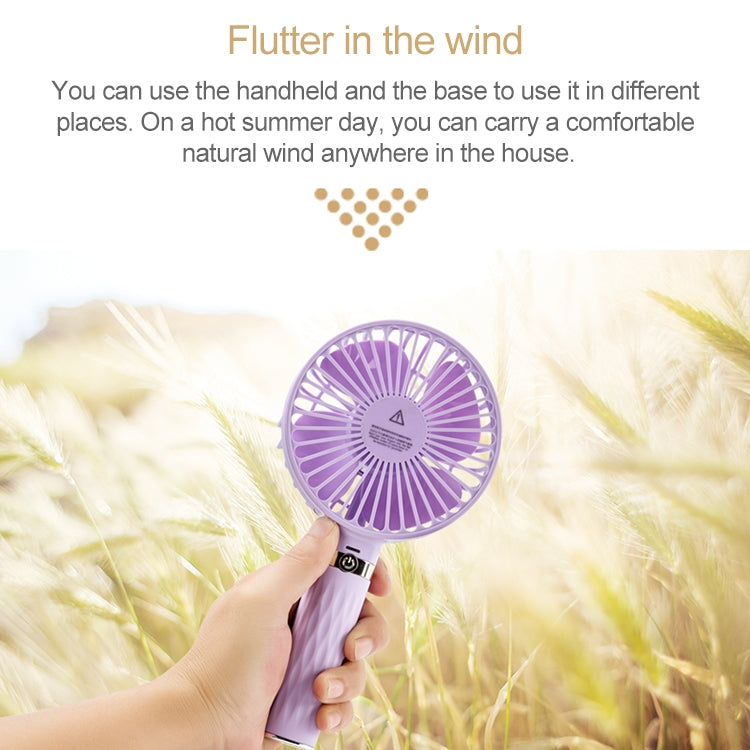 S8 Portable Mute Handheld Desktop Electric Fan, with 3 Speed Control (Purple) - Consumer Electronics by buy2fix | Online Shopping UK | buy2fix