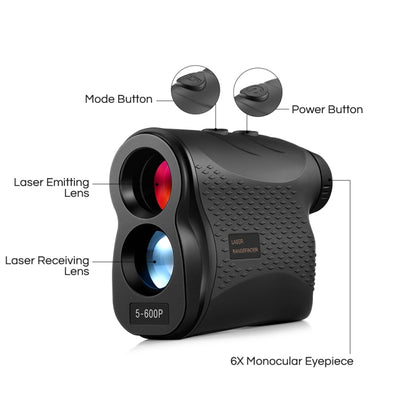 5-600P Handheld Golf Laser Distance Measuring Instrument Telescope Range Finder Distance Measurer, 600m - Outdoor & Sports by buy2fix | Online Shopping UK | buy2fix