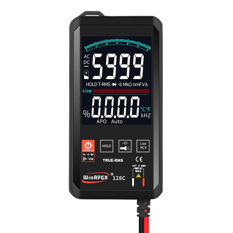 HY128C Color Screen Ultra-thin Touch Smart Digital Multimeter Fully Automatic High Precision True Effective Value Multimeter - Consumer Electronics by buy2fix | Online Shopping UK | buy2fix