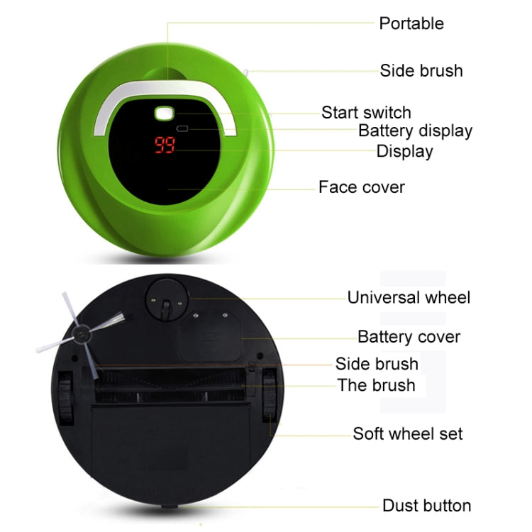 FD-RSW(C) Smart Household Sweeping Machine Cleaner Robot(Green) - Consumer Electronics by buy2fix | Online Shopping UK | buy2fix