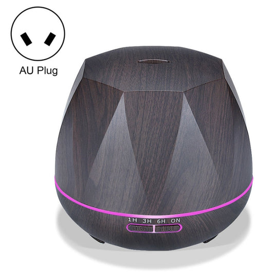 Diamond Wood Grain Remote Control Ultrasonic Humidifier Aromatherapy Machine Automatic Alcohol Sprayer with LED Lights, Capacity: 400mL, AU Plug (Dark Wood Color) - Home & Garden by buy2fix | Online Shopping UK | buy2fix